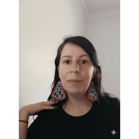 Aros jeans pintados - Diseño único hecho a mano