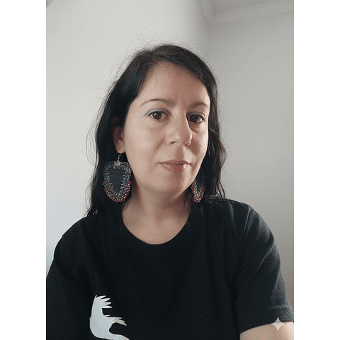 Aros de jeans bordados con mostacillas - Diseño único hecho a mano  