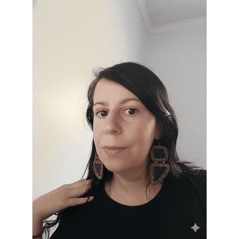 Aros ecocuero negro - Diseño único hecho a mano 