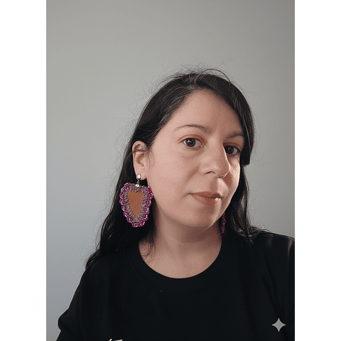 Aros ecocuero color camel - Diseño único hecho a mano