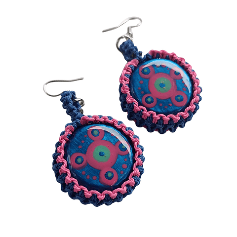 Aros diseño único hecho a mano - Tapitas pintadas pintados a mano