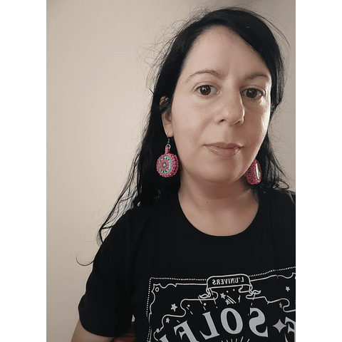 Aros hechos a mano diseño único - Tapitas pintadas a mano