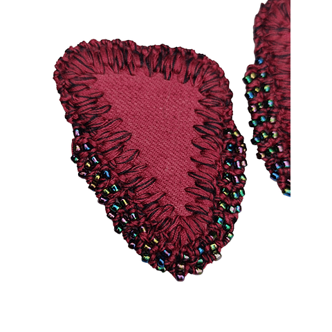 Aros diseño único hecho a mano - Jeans burdeo - 073