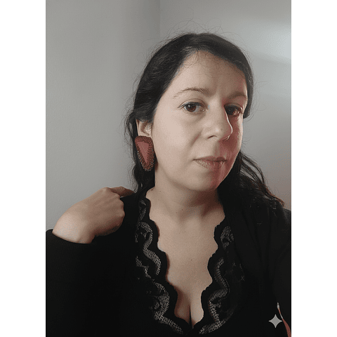 Aros diseño único hecho a mano - Jeans burdeo - 073