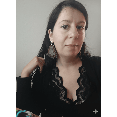 Aros ecocuero bordado mostacillas - Diseño único hecho a mano - 104 