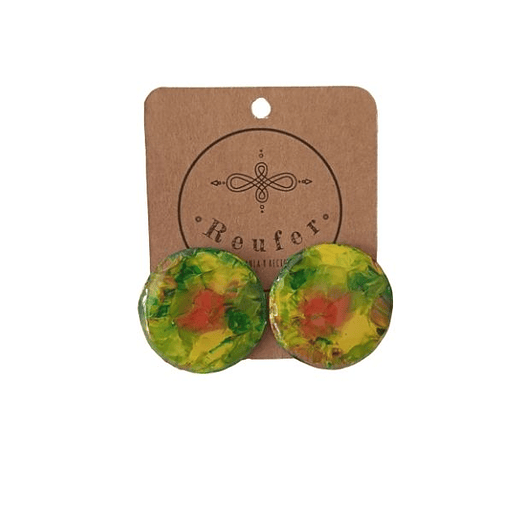 Aros pintados a mano - Cartón y resina - C01