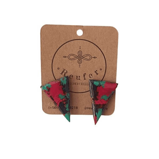 Aros pintados a mano - Cartón y resina - C02