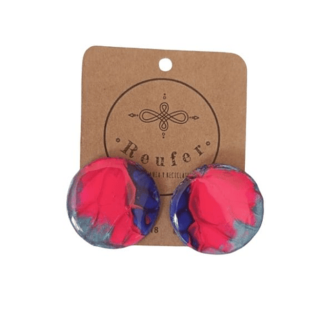 Aros pintados a mano - Cartón y resina - C04