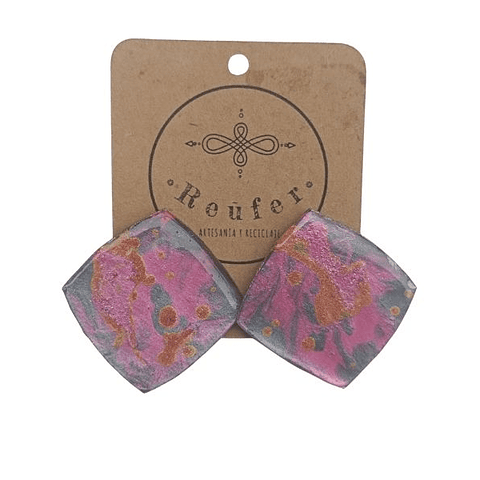 Aros pintados a mano - Cartón y resina - C05