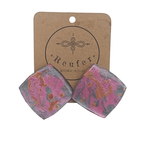 Aros pintados a mano - Cartón y resina - C05