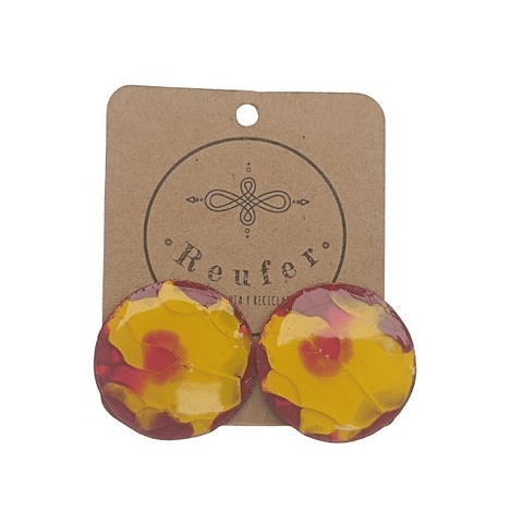 Aros pintados a mano - Cartón y resina - C07