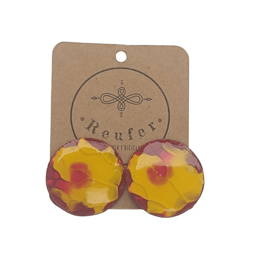 Aros pintados a mano - Cartón y resina - C07