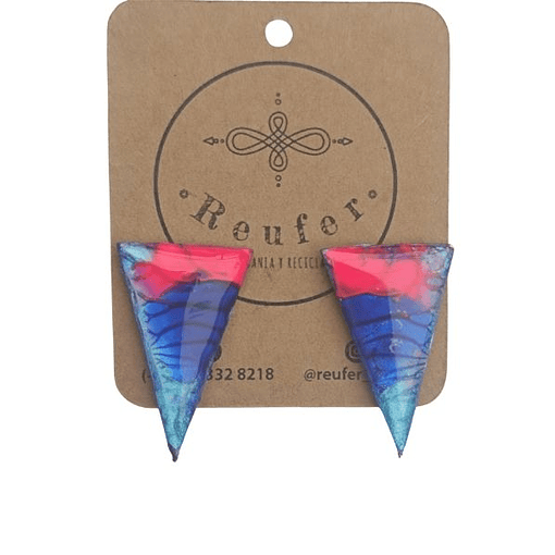 Aros pintados a mano - Cartón y resina - C08