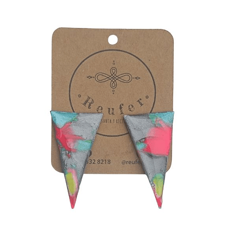 Aros pintados a mano - Cartón y resina - C09