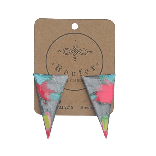 Aros pintados a mano - Cartón y resina - C09