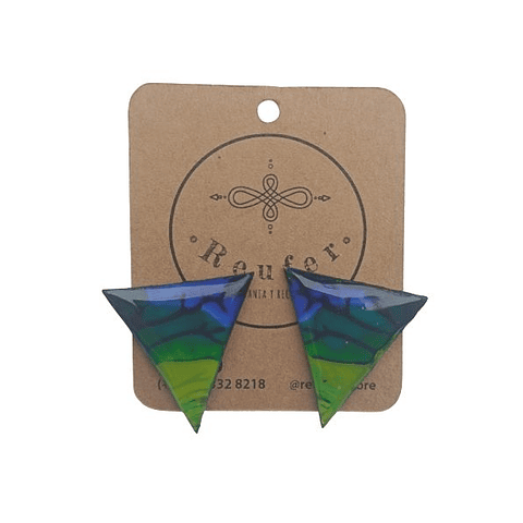 Aros pintados a mano - Cartón y resina - C10