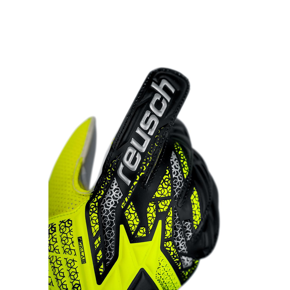Reusch Guante Arquero Attrakt Solid Junior GK25 (Amarillo Fluor/Plateado) 