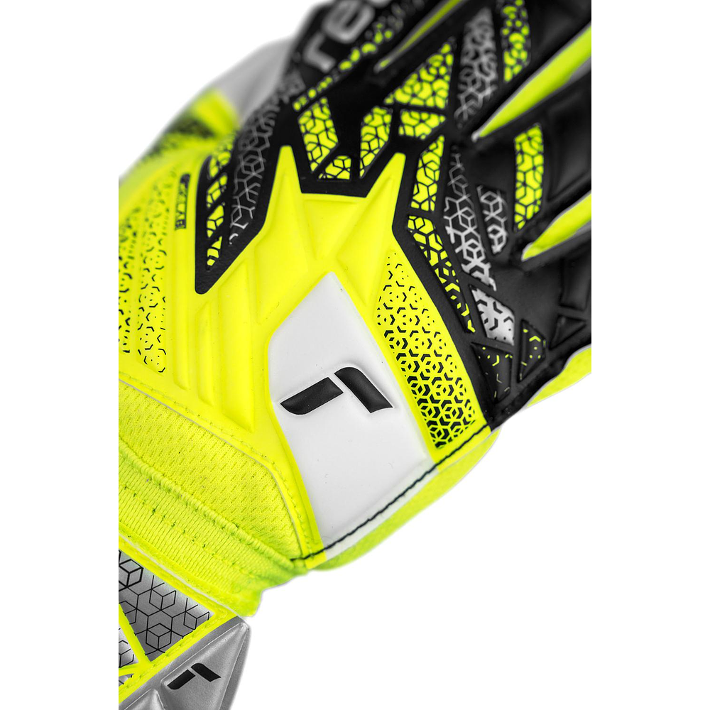 Guante Arquero Attrakt Grip Junior GK25 (Amarillo Fluor/Plateado/Negro)