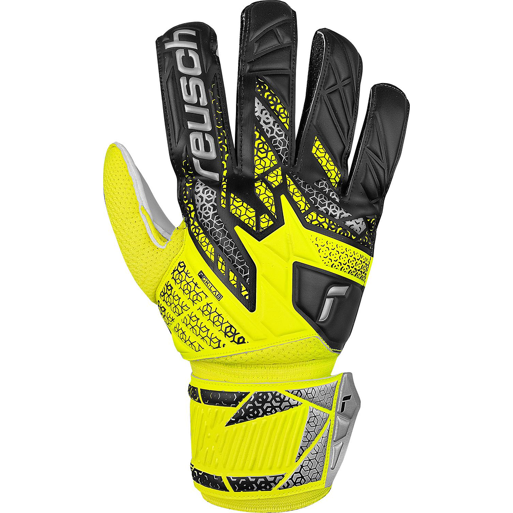 Guante Arquero Attrakt Solid Adulto GK25 (Amarillo Fluor/Plateado)