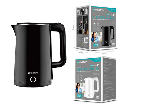 Chaleira Elétrica HA-001 Branco – 2,5L, 1500W, Aço Inoxidável, Proteção Contra Fervura a Seco