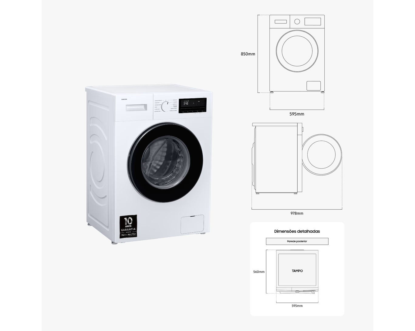 MÁQUINA DE LAVAR ROUPA SAMSUNG 9KG  3