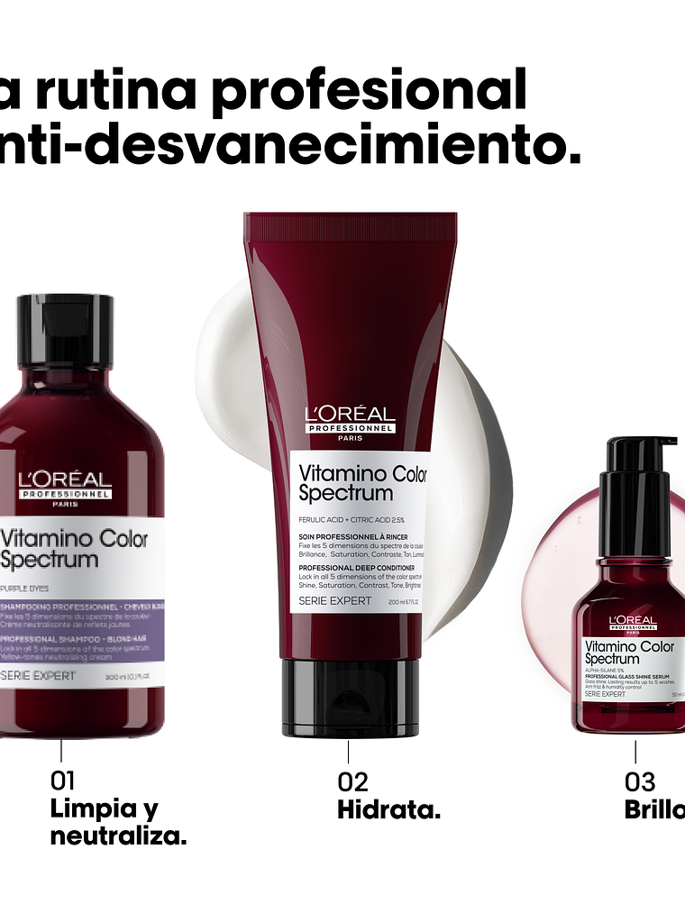 SHAMPOO NEUTRALIZANTE VIOLETA VITAMINO COLOR SPECTRUM 300ML 2