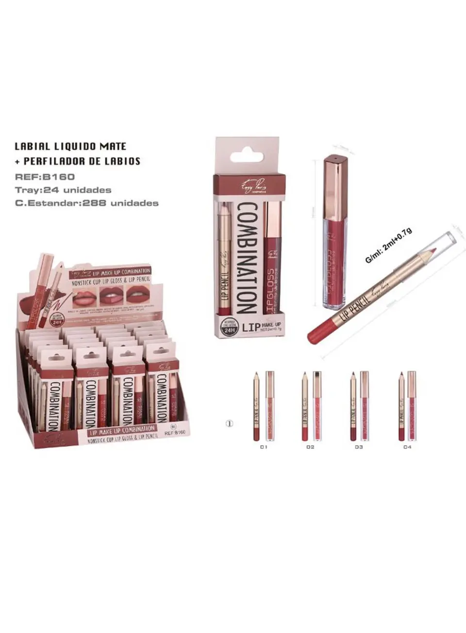 MATTE LIPOGLOSS + LIP PENCIL  REF PARIS  B160  1