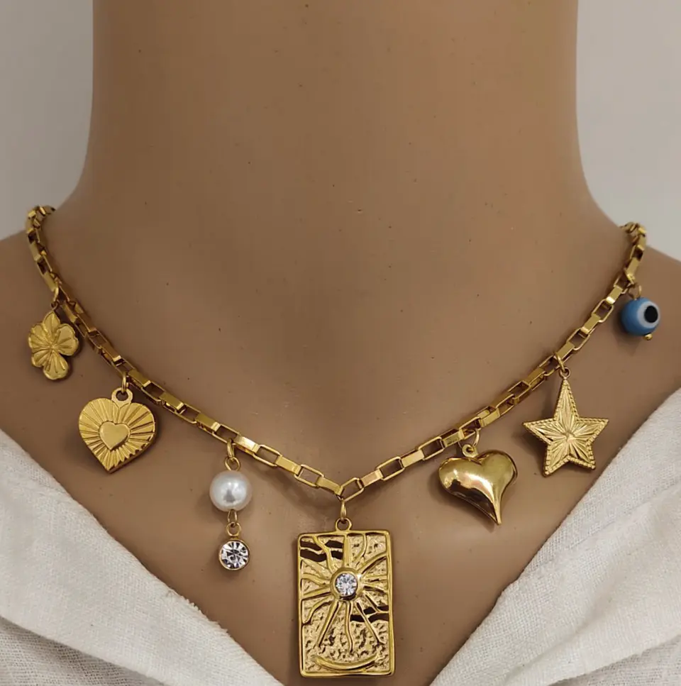 Colar Charm Aço Inoxidável  C28394 1