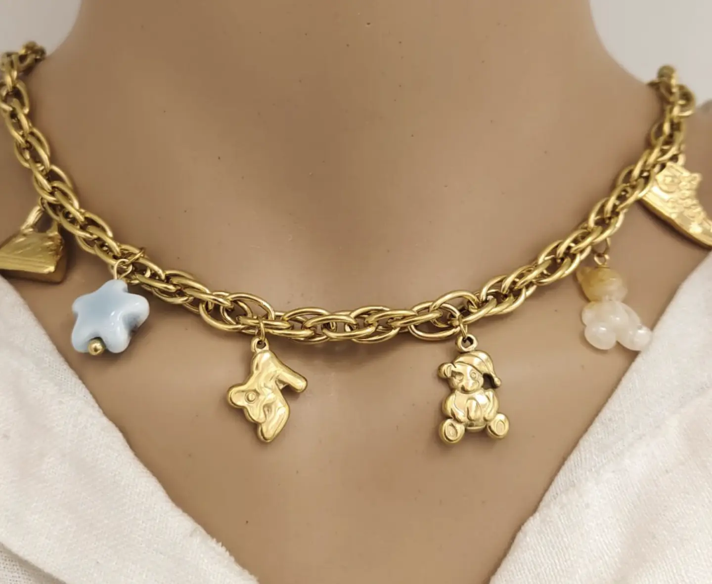 Colar Charm Aço Inoxidável C28370 1