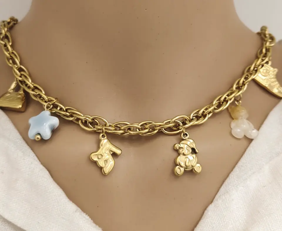 Colar Charm Aço Inoxidável C28370 1