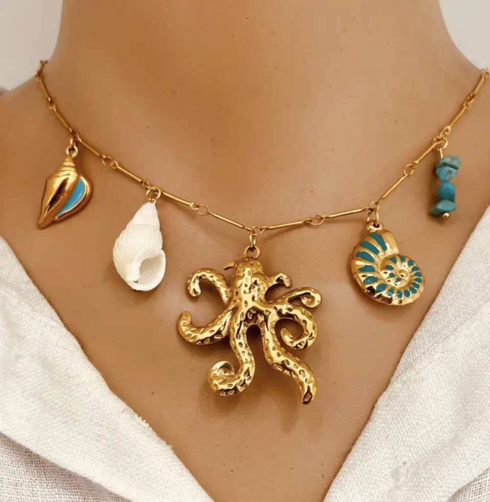 Colar Charm Aço Inoxidável  C28335 1