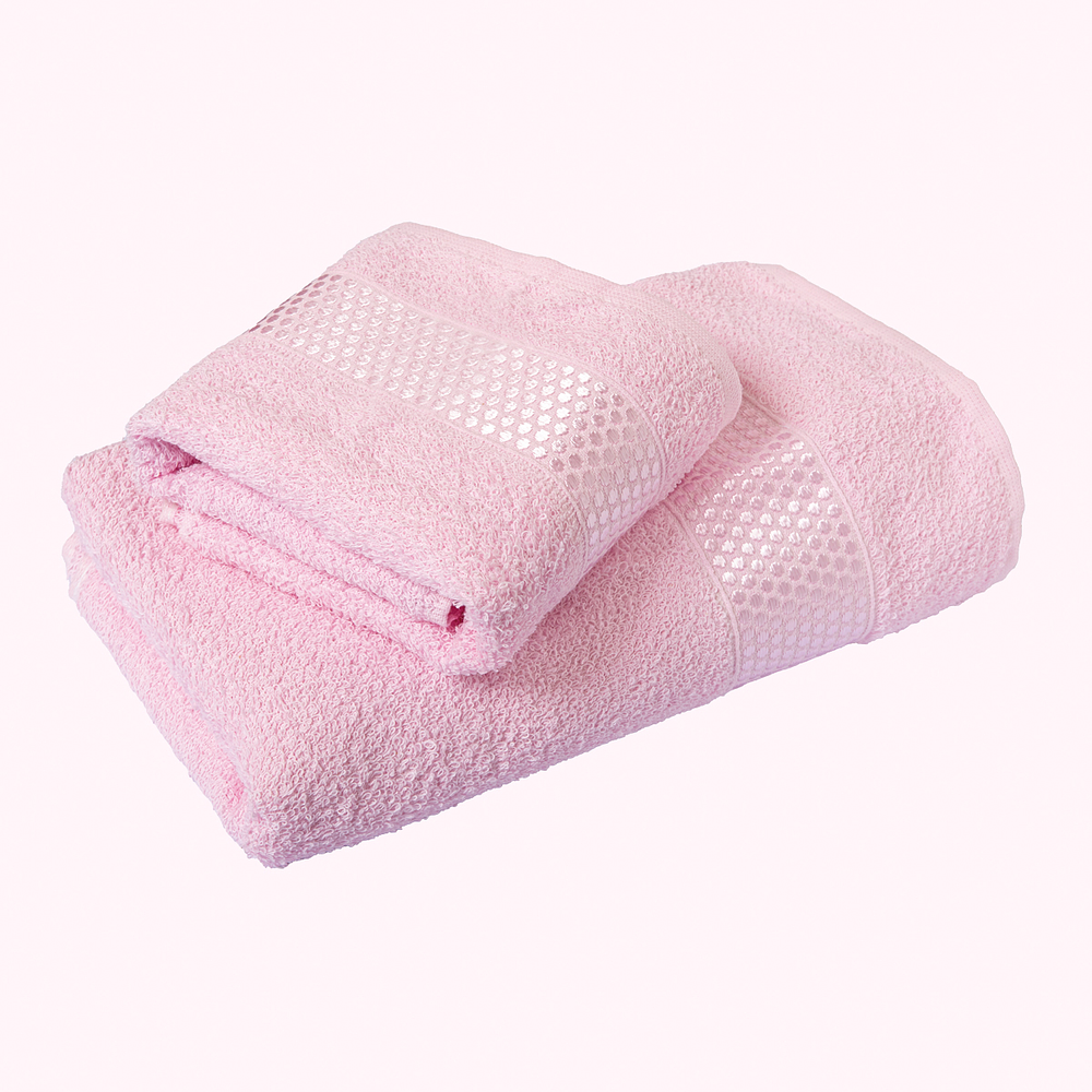 Juego de toalla y toallón - Rosa