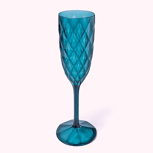 Copa Champagne Glamour Azulino - set x 3