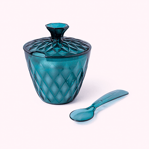Azucarera con cuchara Glamour Azulino