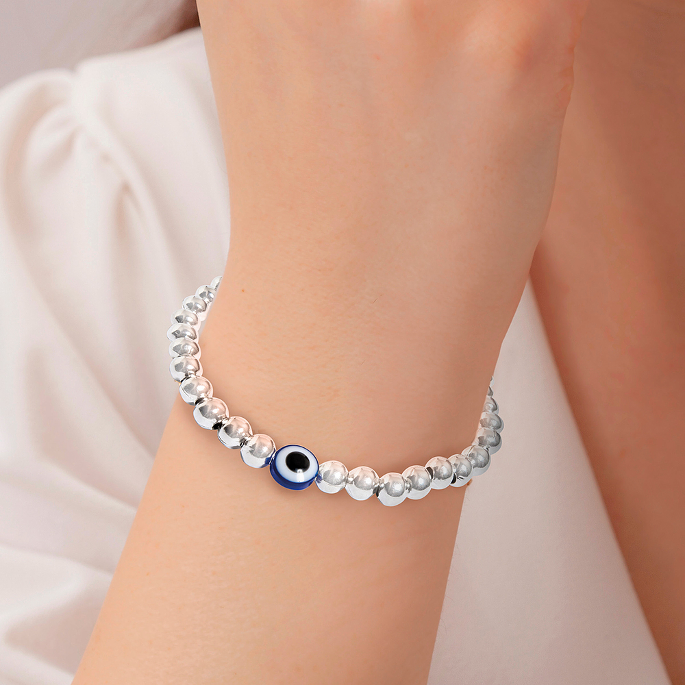 Pulsera Ojo Turco Plateada