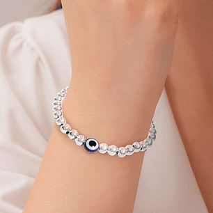 Pulsera Ojo Turco Plateada