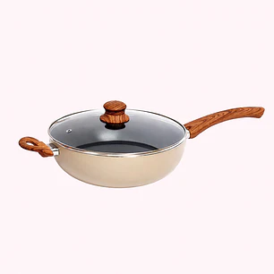 Wok con tapa 26 cm Areira Beige