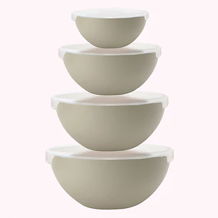Set de 4 bowls apilables con tapa 