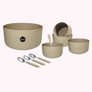 Set de Bowl + 4 Compoteras + 4 cucharitas