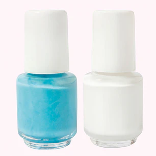 Esmalte Celeste y Blanco Set x 2