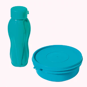 Hermético 550 cc + Botella 500 ml  Turquesa