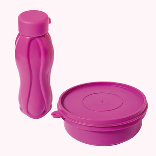 Hermético 550 cc + Botella 500 ml  Fucsia