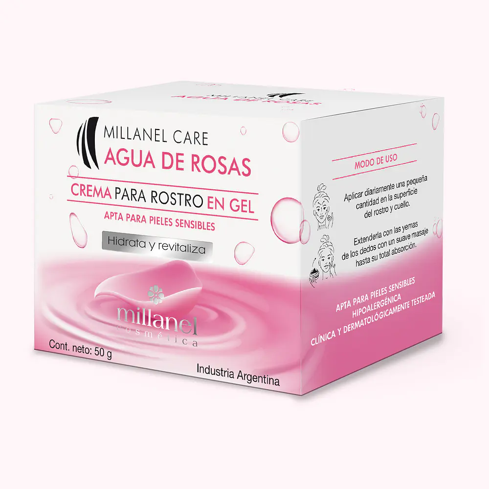 Crema para rostro Millanel Care Agua de Rosas