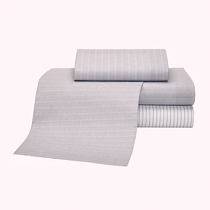 Juego de Sábanas 1 1/2 Raya Gris 132 H