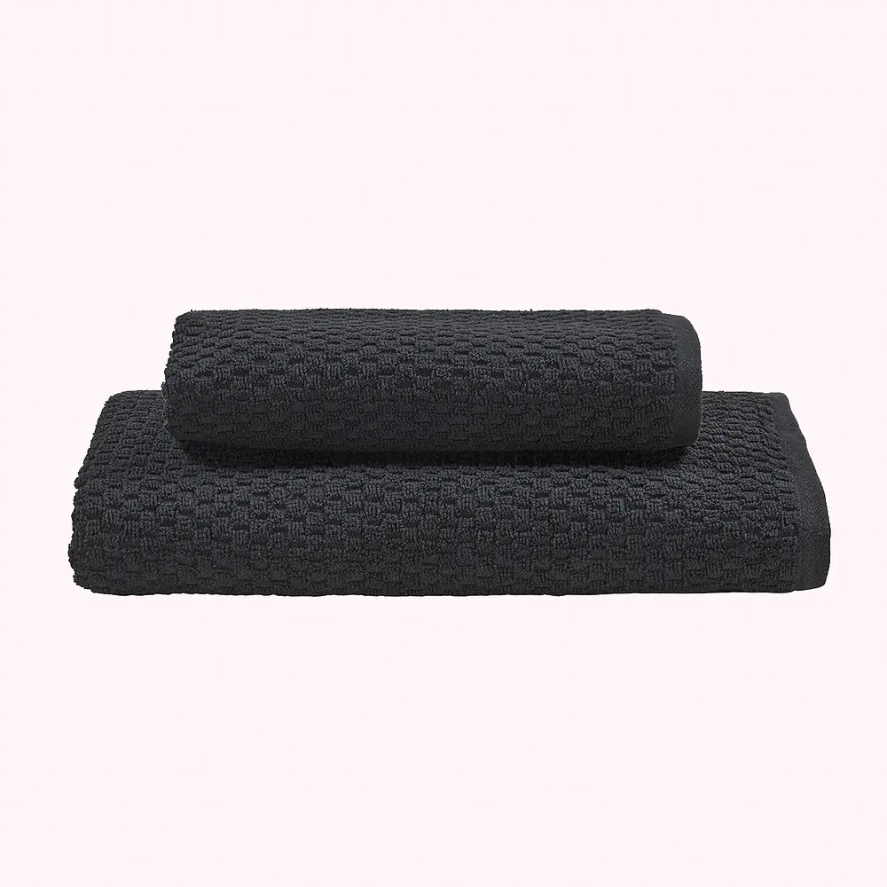 Jgo de Toallón y Toalla Squares Black  500g