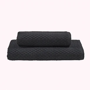 Jgo de Toallón y Toalla Squares Black  500g
