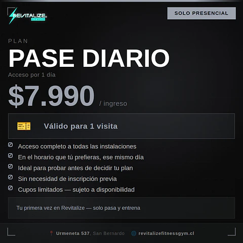 PASE DIARIO (SOLO COMPRA PRESENCIAL)