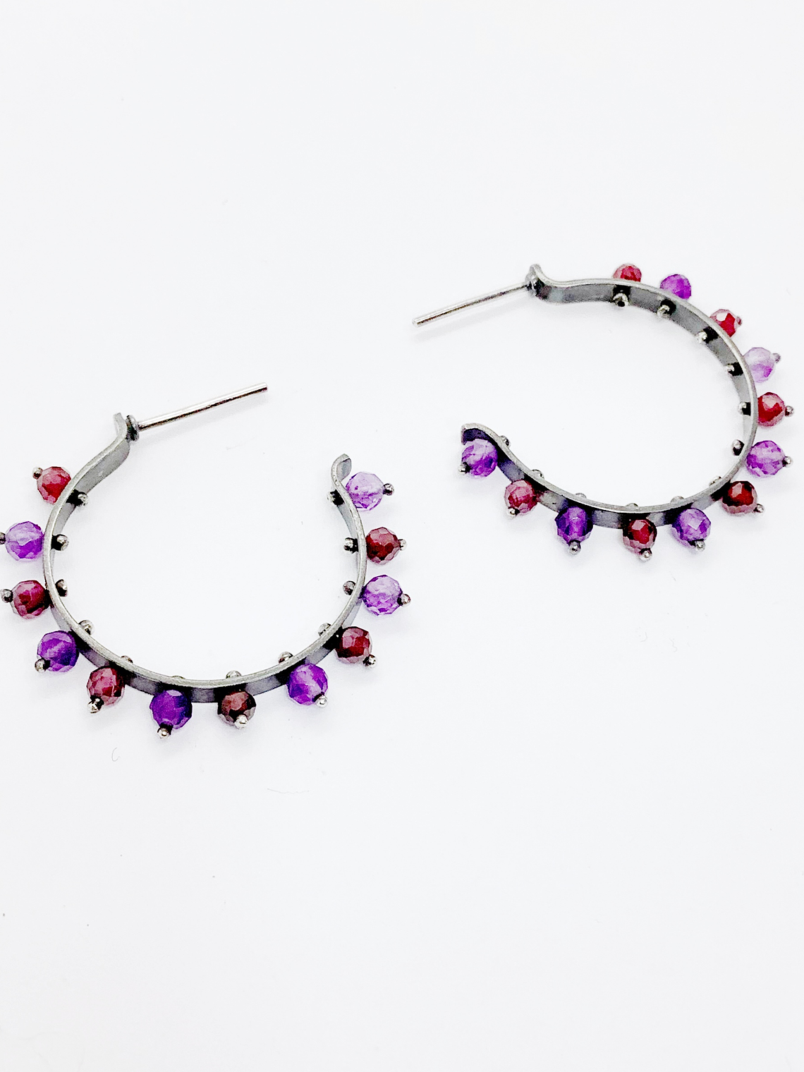 Argollas Granate y Amatistas 3