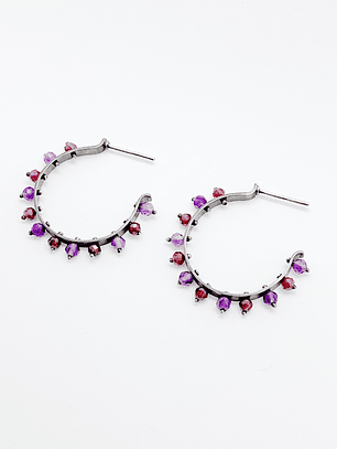 Argollas Granate y Amatistas