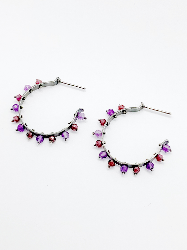 Argollas Granate y Amatistas 2